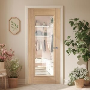 Carini 1 Pane Internal Door - Clear Glass - Unfinished