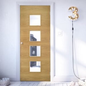 Augusta Glazed Internal Door - Clear Glass - Prefinished