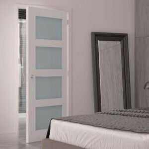 Coventry White Primed Shaker Internal Door - Frosted Glass
