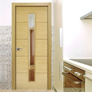 Lille 1 Pane Oak Internal Internal Door - Clear Glass - Prefinished